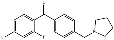 (4-氯-2-氟苯基)(4-(吡咯烷-1-基甲基)苯基)甲酮,898776-77-7,结构式