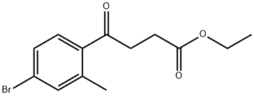 4-(4-ブロモ-2-メチルフェニル)-4-オキソ酪酸エチル 化学構造式