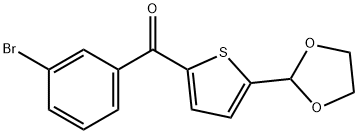(5-(1,3-二氧戊环-2-基)噻吩-2-基)(3-溴苯基)甲酮, 898778-04-6, 结构式