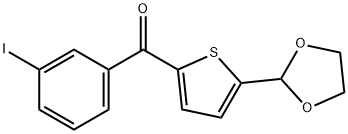 5-(1,3-ジオキソラン-2-イル)-2-(3-ヨードベンゾイル)チオフェン 化学構造式