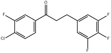 4'-クロロ-3'-フルオロ-3-(3,4,5-トリフルオロフェニル)プロピオフェノン 化学構造式