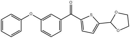 5-(1,3-ジオキソラン-2-イル)-2-(3-フェノキシベンゾイル)チオフェン 化学構造式