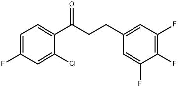 2'-クロロ-4'-フルオロ-3-(3,4,5-トリフルオロフェニル)プロピオフェノン 化学構造式