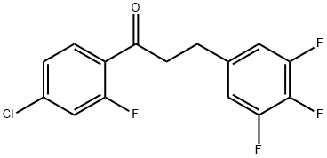 4'-クロロ-2'-フルオロ-3-(3,4,5-トリフルオロフェニル)プロピオフェノン 化学構造式