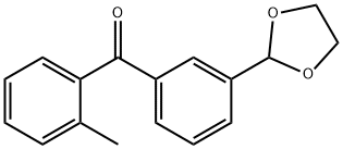 3'-(1,3-ジオキソラン-2-イル)-2-メチルベンゾフェノン 化学構造式