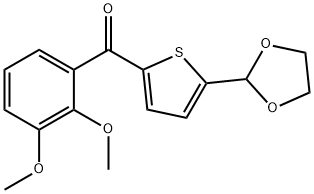 2-(2,3-ジメトキシベンゾイル)-5-(1,3-ジオキソラン-2-イル)チオフェン 化学構造式
