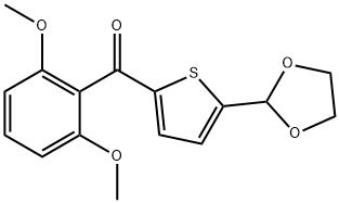 2-(2,6-ジメトキシベンゾイル)-5-(1,3-ジオキソラン-2-イル)チオフェン 化学構造式