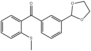 3'-(1,3-ジオキソラン-2-イル)-2-チオメチルベンゾフェノン 化学構造式