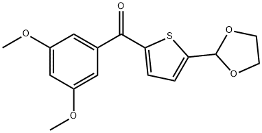 2-(3,5-DIMETHOXYBENZOYL)-5-(1,3-DIOXOLAN-2-YL)THIOPHENE Structure