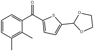 2-(2,3-ジメチルベンゾイル)-5-(1,3-ジオキソラン-2-イル)チオフェン 化学構造式