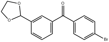 4'-ブロモ-3-(1,3-ジオキソラン-2-イル)ベンゾフェノン 化学構造式