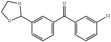 3-クロロ-3'-(1,3-ジオキソラン-2-イル)ベンゾフェノン 化学構造式