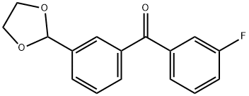 3-(1,3-ジオキソラン-2-イル)-3'-フルオロベンゾフェノン 化学構造式