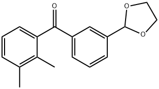 2,3-ジメチル-3'-(1,3-ジオキソラン-2-イル)ベンゾフェノン 化学構造式