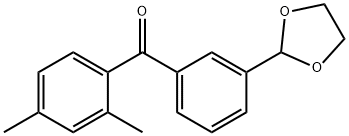 2,4-ジメチル-3'-(1,3-ジオキソラン-2-イル)ベンゾフェノン 化学構造式