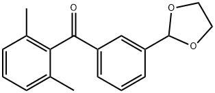 2,6-ジメチル-3'-(1,3-ジオキソラン-2-イル)ベンゾフェノン 化学構造式