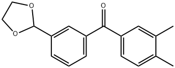 3,4-ジメチル-3'-(1,3-ジオキソラン-2-イル)ベンゾフェノン 化学構造式