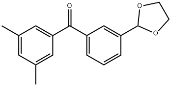 3,5-ジメチル-3'-(1,3-ジオキソラン-2-イル)ベンゾフェノン 化学構造式