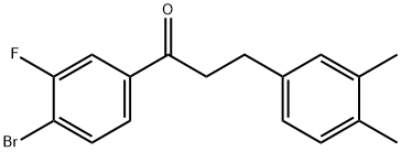 4'-BROMO-3-(3,4-DIMETHYLPHENYL)-3'-FLUOROPROPIOPHENONE,898779-50-5,结构式