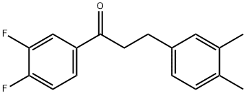 3',4'-ジフルオロ-3-(3,4-ジメチルフェニル)プロピオフェノン 化学構造式