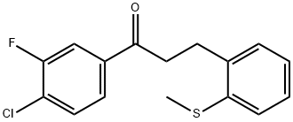 4'-CHLORO-3'-FLUORO-3-(2-THIOMETHYLPHENYL)PROPIOPHENONE Structure