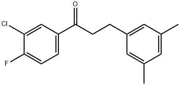 3'-CHLORO-3-(3,5-DIMETHYLPHENYL)-4'-FLUOROPROPIOPHENONE 结构式