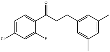 4'-クロロ-3-(3,5-ジメチルフェニル)-2'-フルオロプロピオフェノン 化学構造式