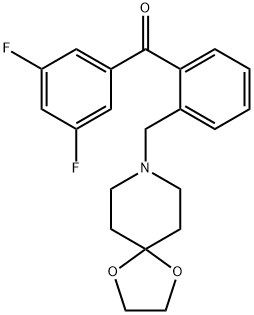 3,5-DIFLUORO-2'-[8-(1,4-DIOXA-8-AZASPIRO[4.5]DECYL)METHYL]BENZOPHENONE Structure