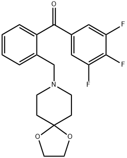 2'-[8-(1,4-DIOXA-8-AZASPIRO[4.5]DECYL)METHYL]-3,4,5-TRIFLUOROBENZOPHENONE Structure