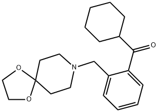 シクロヘキシル2-[8-(1,4-ジオキサ-8-アザスピロ[4.5]デシル)メチル]フェニルケトン 化学構造式