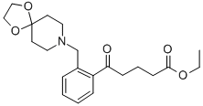 5-[2-[8-(1,4-ジオキサ-8-アザスピロ[4.5]デシル)メチル]フェニル]-5-オキソ吉草酸エチル 化学構造式