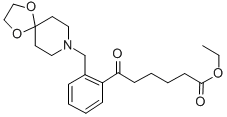 6-(2-((1,4-二噁烷-8-氮杂螺环并[4.5]癸-8-基)甲基)苯基)-6-氧代己酸乙酯, 898781-29-8, 结构式