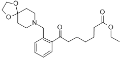 7-(2-((1,4-二噁烷-8-氮杂螺环并[4.5]癸-8-基)甲基)苯基)-7-氧代庚酸乙酯, 898781-32-3, 结构式