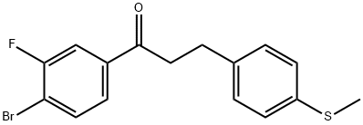 4'-ブロモ-3'-フルオロ-3-(4-チオメチルフェニル)プロピオフェノン 化学構造式