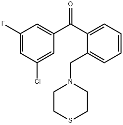 3-CHLORO-5-FLUORO-2'-THIOMORPHOLINOMETHYL BENZOPHENONE 化学構造式