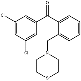 3,5-DICHLORO-2'-THIOMORPHOLINOMETHYL BENZOPHENONE 结构式