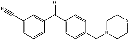 3-(4-(硫代吗啉甲基)苯甲酰基)苯甲腈 结构式