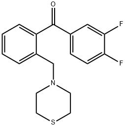 3,4-DIFLUORO-2'-THIOMORPHOLINOMETHYL BENZOPHENONE Structure