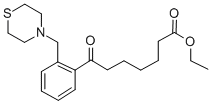 7-オキソ-7-[2-(チオモルホリノメチル)フェニル]ヘプタン酸エチル 化学構造式