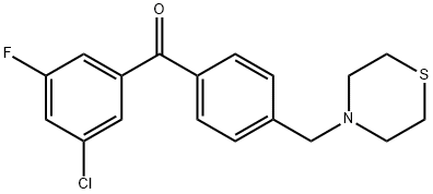 (3-氯-5-氟苯基)(4-(硫代吗啉甲基)苯基)甲酮 结构式