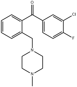 3-CHLORO-4-FLUORO-2'-(4-METHYLPIPERAZINOMETHYL) BENZOPHENONE Structure
