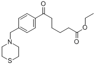 6-オキソ-6-[4-(チオモルホリノメチル)フェニル]ヘキサン酸エチル 化学構造式