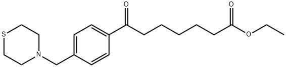 7-オキソ-7-[4-(チオモルホリノメチル)フェニル]ヘプタン酸エチル 化学構造式