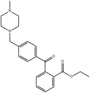 2-CARBOETHOXY-4'-(4-METHYLPIPERAZINOMETHYL) BENZOPHENONE 化学構造式