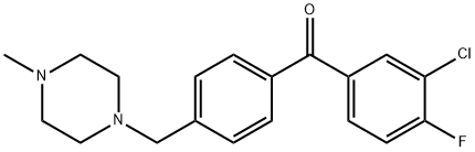 3-CHLORO-4-FLUORO-4'-(4-METHYLPIPERAZINOMETHYL) BENZOPHENONE 化学構造式