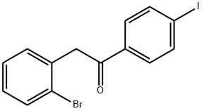 2-(2-ブロモフェニル)-4'-ヨードアセトフェノン 化学構造式