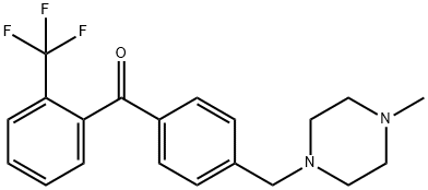 4'-(4-メチルピペラジノメチル)-2-トリフルオロメチルベンゾフェノン 化学構造式
