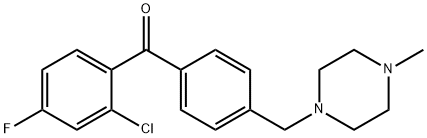 2-CHLORO-4-FLUORO-4'-(4-METHYLPIPERAZINOMETHYL) BENZOPHENONE Structure