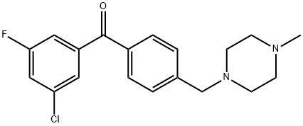 3-CHLORO-5-FLUORO-4'-(4-METHYLPIPERAZINOMETHYL) BENZOPHENONE Struktur