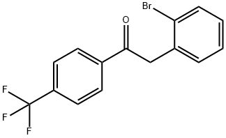 2-(2-ブロモフェニル)-4'-トリフルオロメチルアセトフェノン 化学構造式